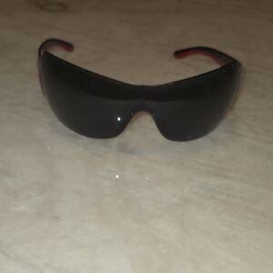 Prada Black Sunglasses with Red Highlights